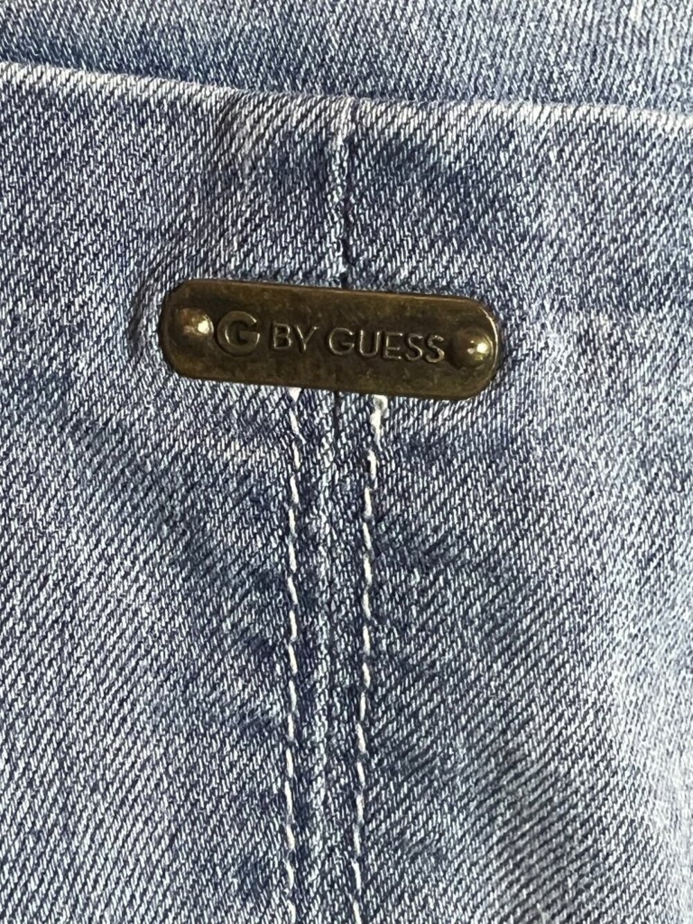 G by guess mid rise jeans size 31 stretch medium wash cuffed Y2K - Picture 8 of 14